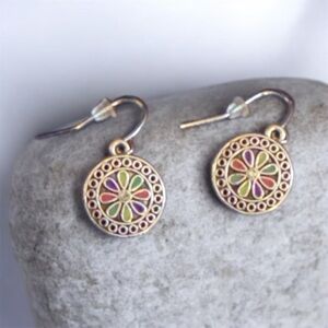 Elegant Silver and Multicolor Earrings